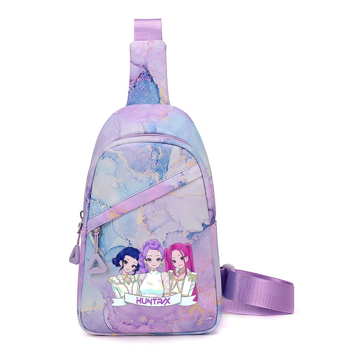 Női crossbody táska, Witcher mintával, rajzfilm nyomattal, többszínű