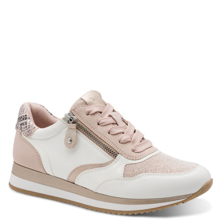 Jana Jana adidași cu șireturi și fermoar pentru femei, combinație roz-alb 23774-43-597 07743