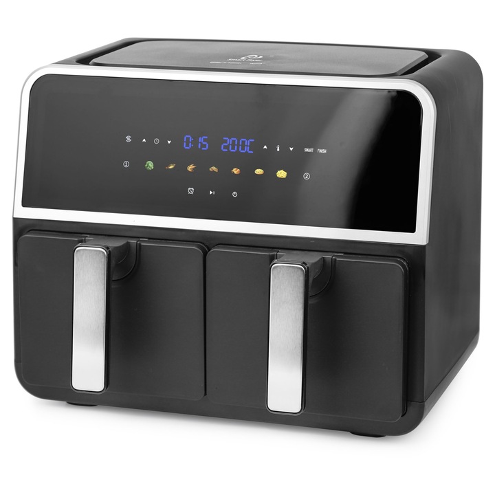 Friteuză cu aer cald, Emerio, model AF-132833, 2x4.5L, 7 programe, funcția SYNC FINISH