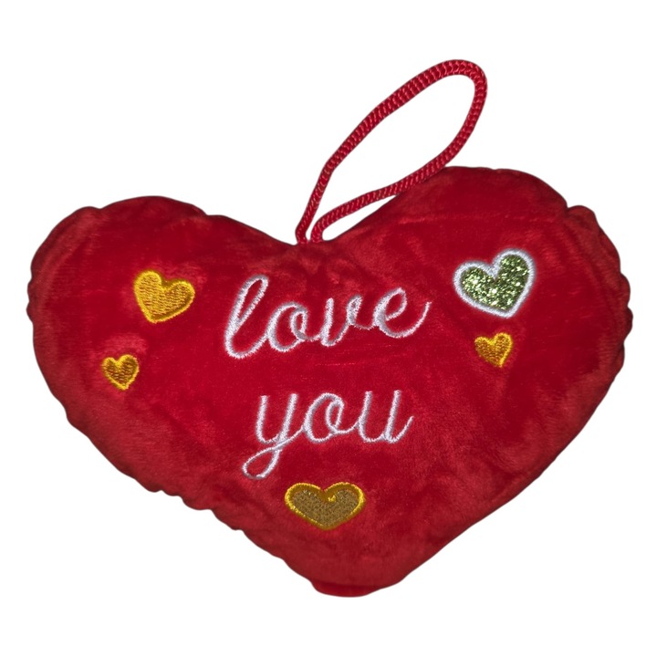 Perna Inimioara, material flanelfleece, 21cm*16cm, Rosu