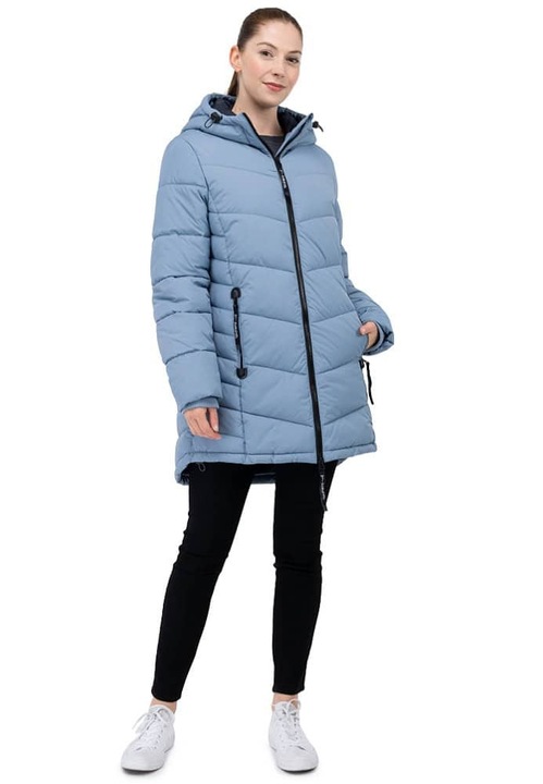 Geacă de damă, Sublevel, matlasată, cu glugă, albastru, M Sublevel