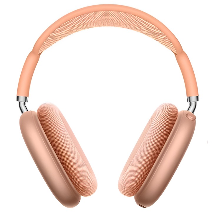 Casti wireless Hoco W65 Plus, Over-Ear, Bluetooth, ANC, Autonomie pana la 45 ore, Baterie 400mAh, Portocaliu