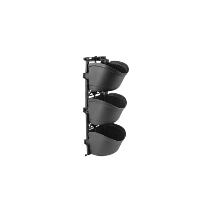 Sistem ziduri verzi cu 3 ghivece, Tin Tours, 30x24x21cm, plastic, 8 litri