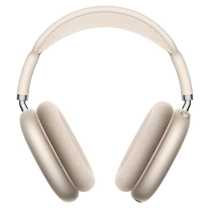 Casti wireless Hoco W65 Plus, Over-Ear, Bluetooth, ANC, Autonomie pana la 45 ore, Baterie 400mAh, Starlight