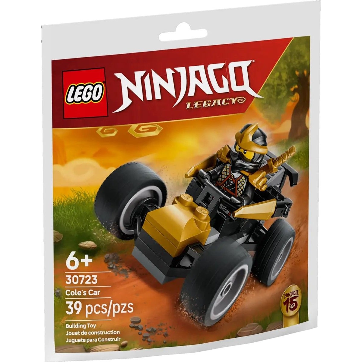 ᗰᗩI ᗰᗩI LEGO NINJAGO Mașina Războinicului Ninja Cole, 39 piese, multicolor