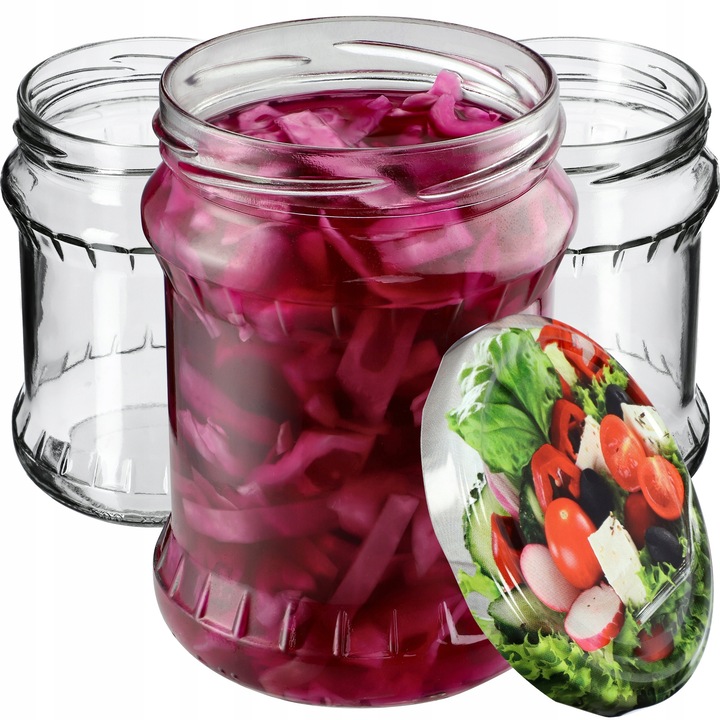 Borcane KADAX 500ml set 8 buc, sticla, capacitate optima, deschidere 82mm, pentru conserve