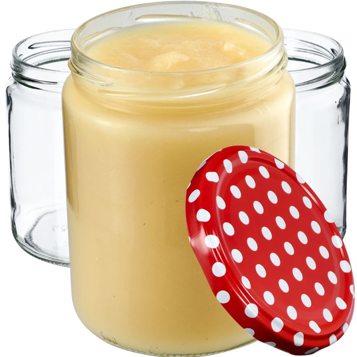 Borcane KADAX 540ml, set 8 buc, sticla rezistenta, capac 82mm