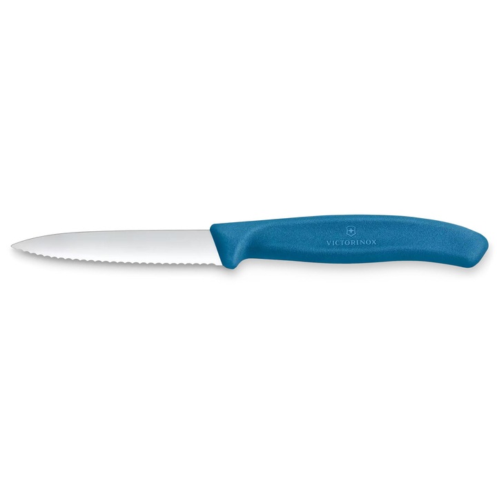 Cutit Bucatarie Victorinox Albastru Lama Serata 8cm