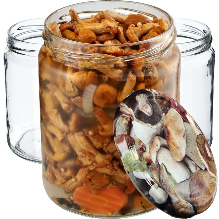 Borcane KADAX 540ml set 8buc, sticla, rezistente, cu capac 82mm