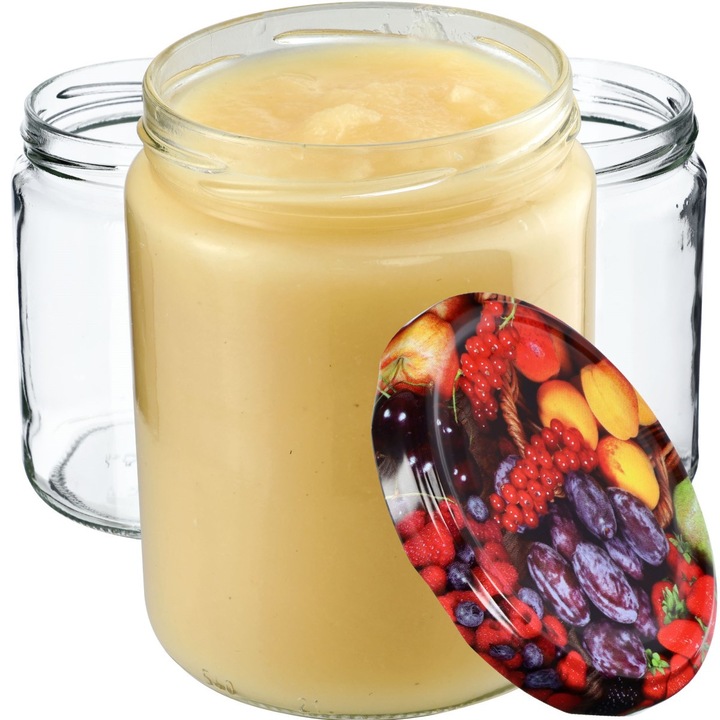 Borcane KADAX 540ml, set 8 buc, sticla rezistenta, capac 82mm