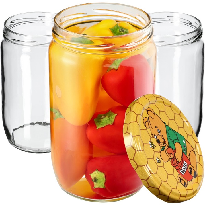 Borcane de conserve KADAX Niva 720ml, set 8 buc, 82mm, transparente, cu capace