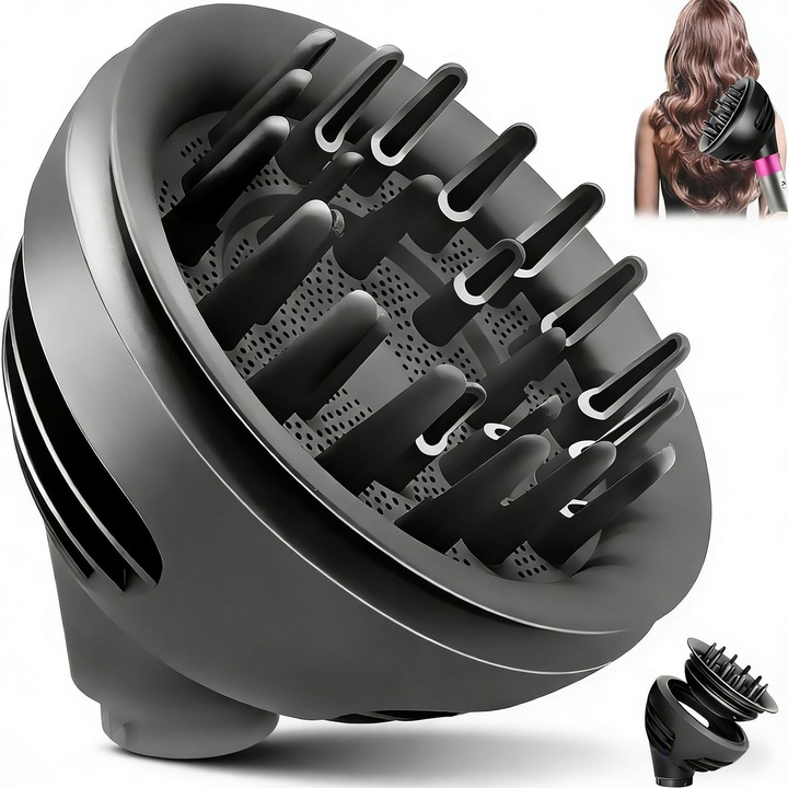 Difuzor Wave si Curl pentru Dyson Airwrap HS05 HS01 HS08, YOUKUKE®, Negru, plastic, 1 mod de utilizare, pentru Dyson Airwrap Styler in uscatorul de par