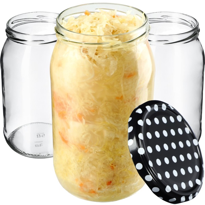 Borcane de conserve KADAX 760ml, set 8 buc, sticla rezistenta, capacitate mare, 82mm