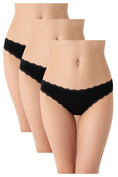 Set chilot dama din bumbac organic - 3 perechi, Monami, Negru