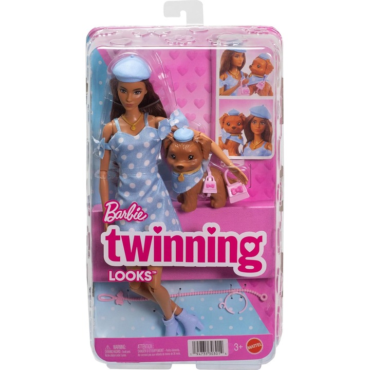 Barbie Twinning Looks – set de haine pentru papusa si catel JFP38