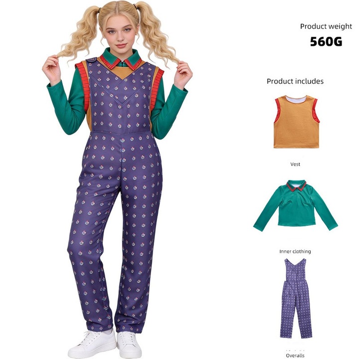 Costum de carnaval Stranger Things, set Holly, material sanatos, adult XL