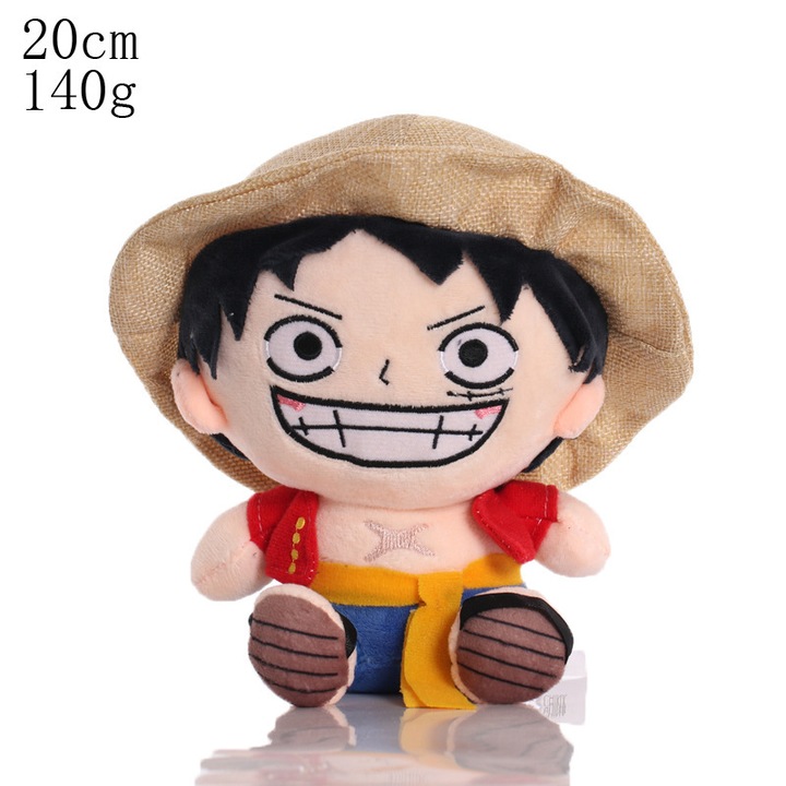 Jucarie de plus One Piece, umpluta cu bumbac PP 3D, plina si rafinat lucrata, Luffy 20cm