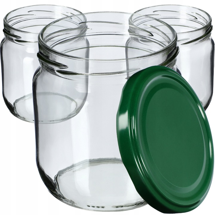 Borcane 425ml KADAX, set 6 bucati, sticla pentru conserve, capac tip twist, multicolor