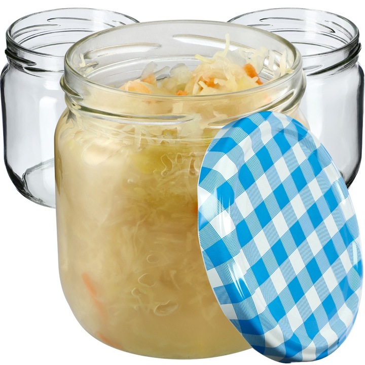 Borcane KADAX 425ml set 6 buc, capac tip twist, multicolor