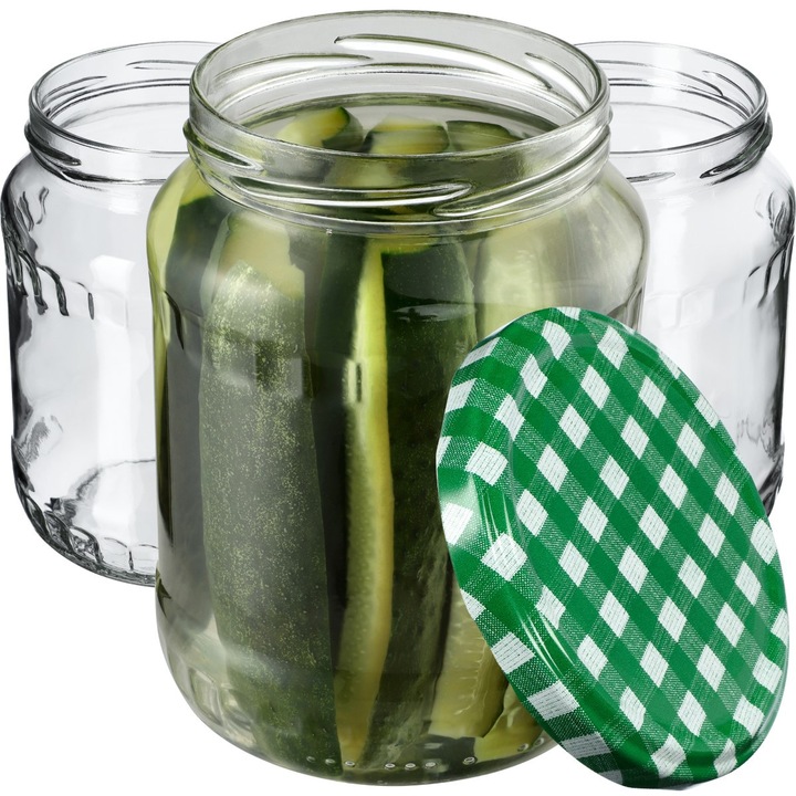 Borcane de conserve KADAX 720ml set 8 buc, capac tip twist, sticla rezistenta, 82mm