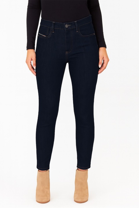Blugi de dama Diesel, Skinny Fit, Talie inalta, Bumbac, Albastru inchis, Albastru inchis