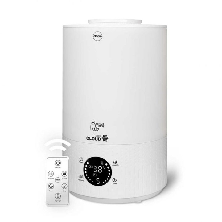 Umidificator De Aer Cu Ultrasunete Si Telecomanda, Capacitate 2, 8 Litri, Putere: 27W, Culoare Alb, Dimensiune 29, 5 x 17 x 17
