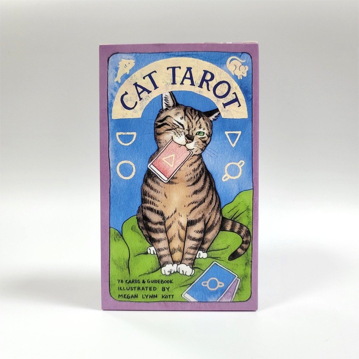 Macskás Tarot társasjáték, 78 kártya, macskás illusztrációk, kezdőknek és rajongóknak