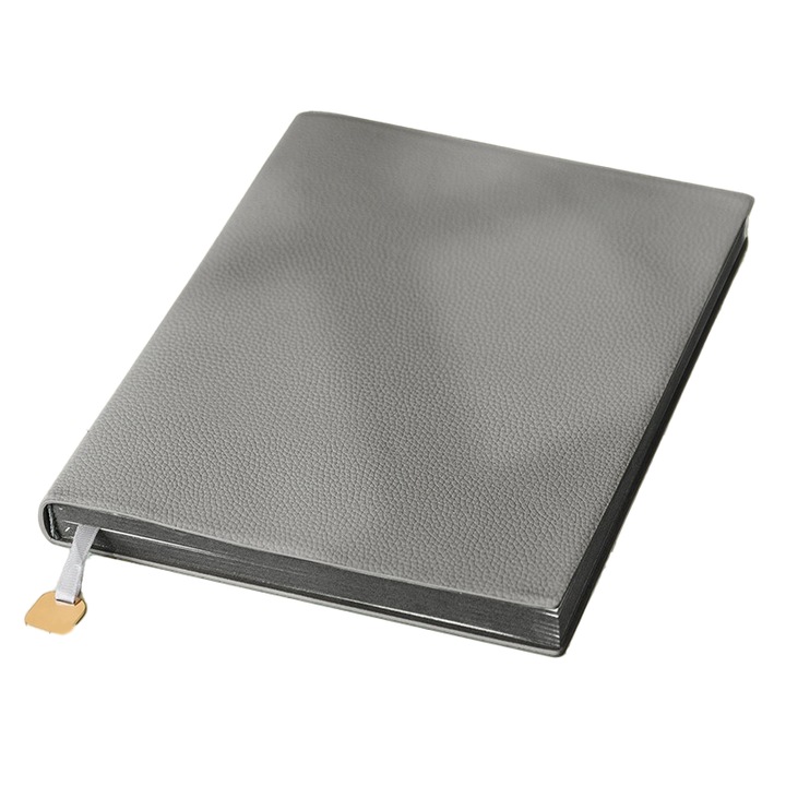 Caiet B5, Aiorber, design minimalist, 200 de pagini, cu pandantiv metalic, pagini interioare ingrosate, finisaj cu textura de piele, fara scurgeri, experienta de scriere fluida, gri