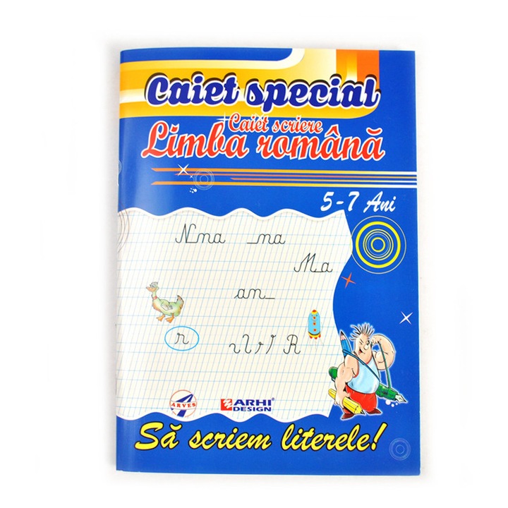Caiet Special "SA SCRIEM LITERELE" Romana 5-7 ani, set 5 bucati