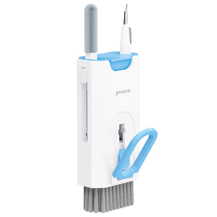 Set de Curățare Proove pentru Laptop și Telefon, Alb, cu Stand și Perie Retractabilă