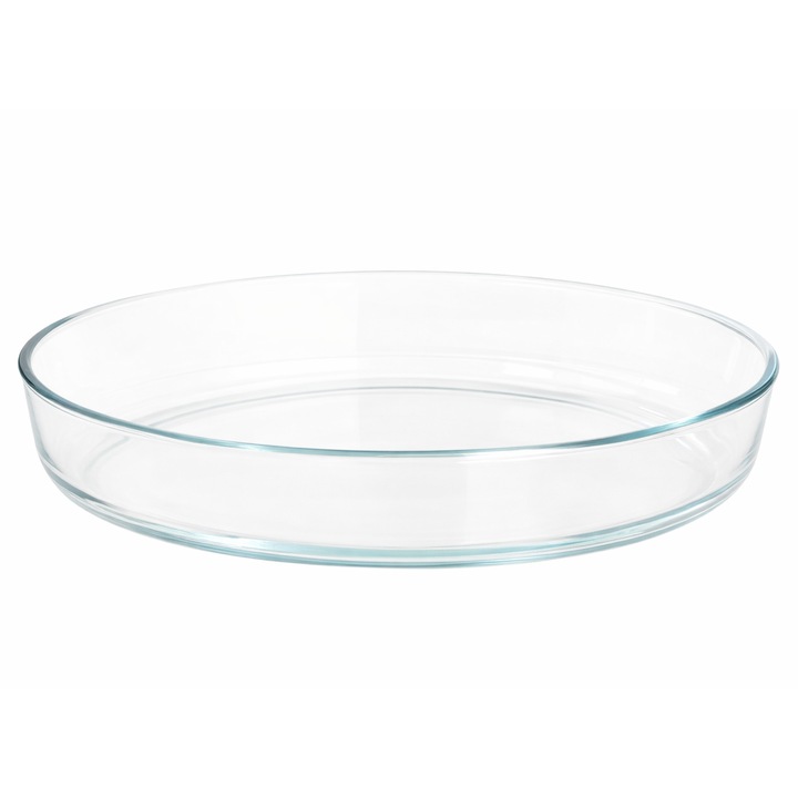 Vas termorezistent, sticla termica, oval, transparent, 30x21x6cm