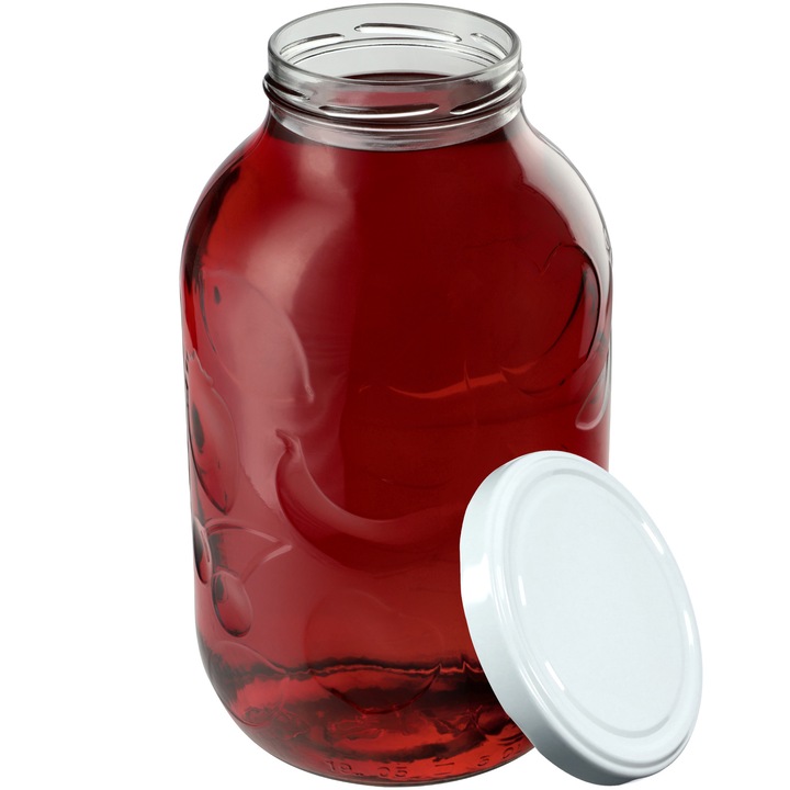 Borcan mare 5L cu capac metalic, KADAX, rezistent la temperaturi, transparent, set de 1 buc