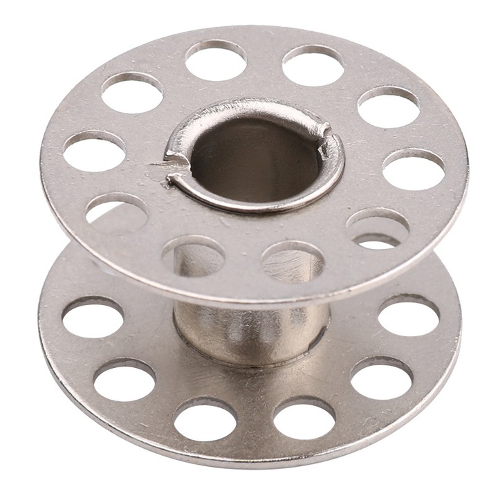 Fém orsók (spoolok) varrógéphez, tartós fémből, kompatibilis a legtöbb háztartási géppel, ezüst, 10 db, 20mm x 10mm