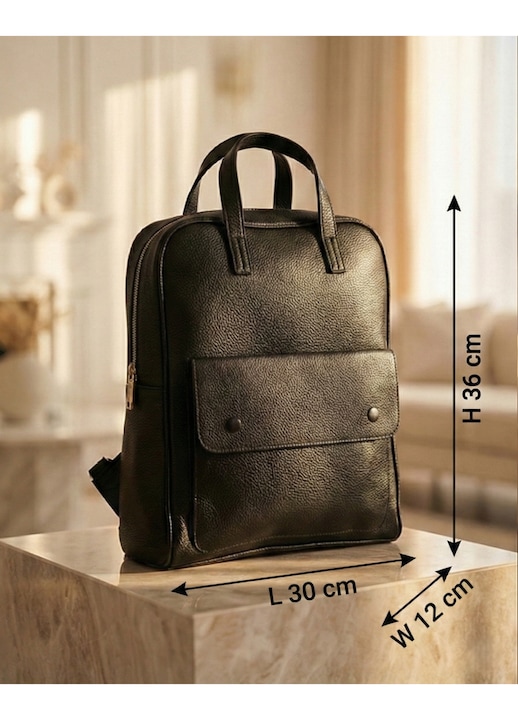 Rucsac Tip Geanta, Negru, Design Modern, Ideal pentru Scoala, Birou sau Calatorii