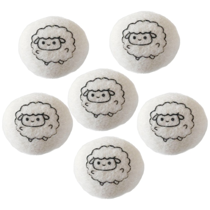 Set 6 bile reutilizabile uscator rufe, CeruleTree, 5 cm, Reutilizabil