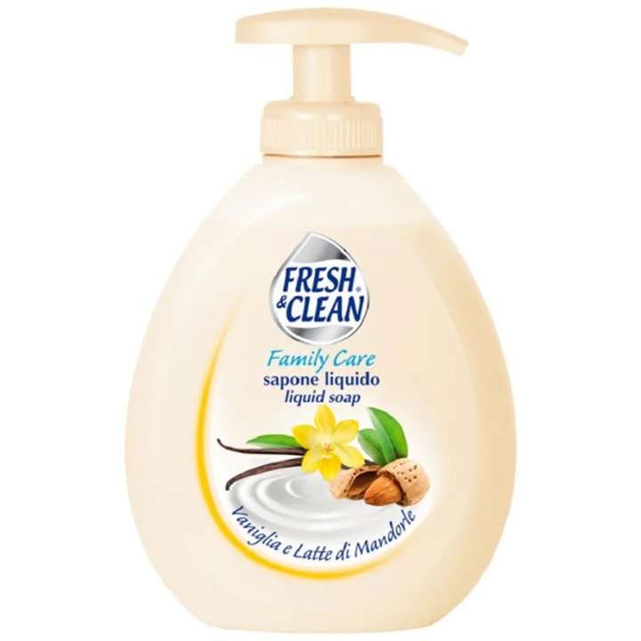 Течен сапун Fresh & Clean, Ванилия и Бадем, 300мл