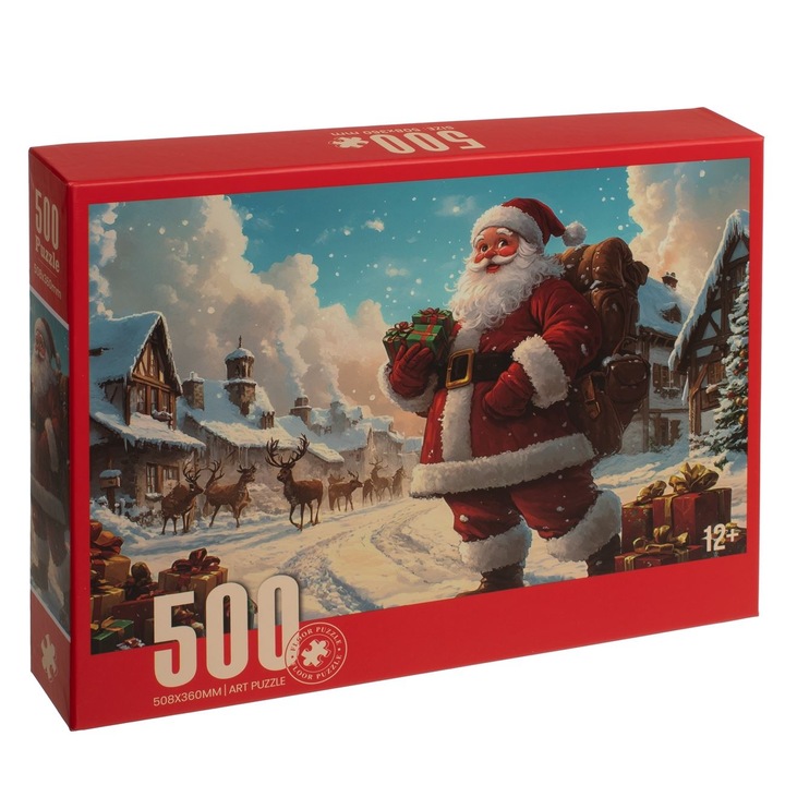 Télapó a havas városban puzzle (500 darab)