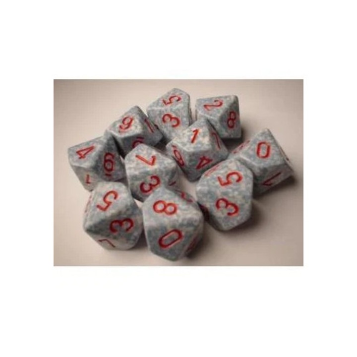 Chessex D10 poliedrikus márványos kockakészlet, 10 db, 16mm, többszínű