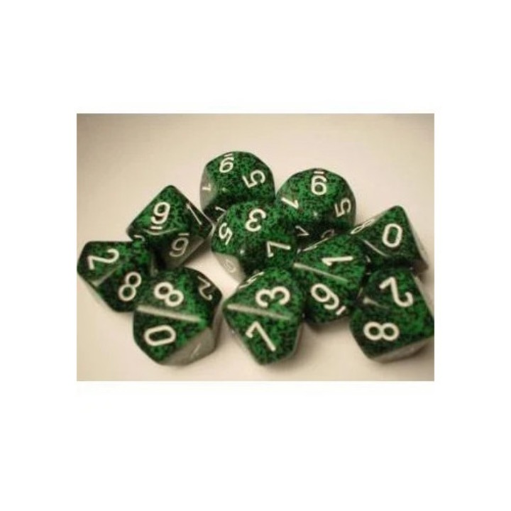 Set zaruri Chessex D10 poliedrice speckled, 16mm, pentru adulți