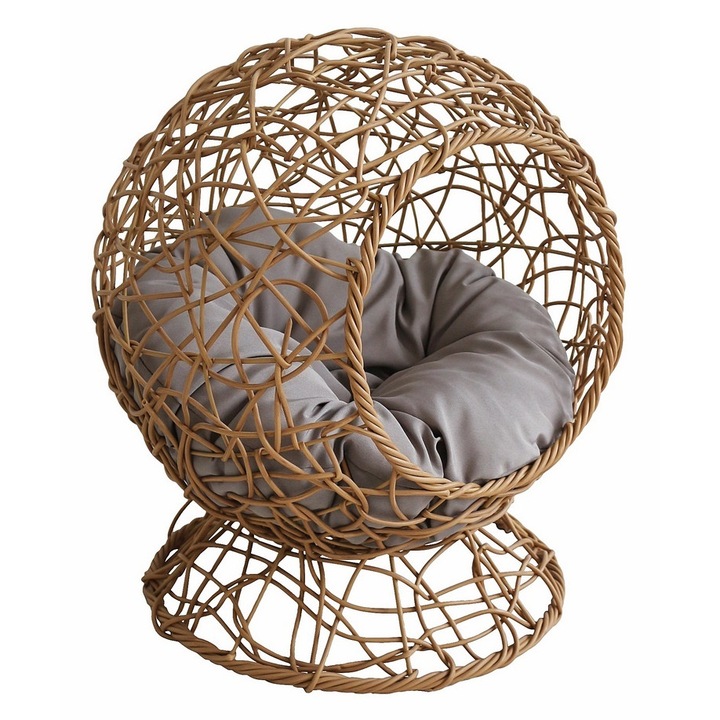 Pat animale plastic maro perna textil gri 45 x 75 cm