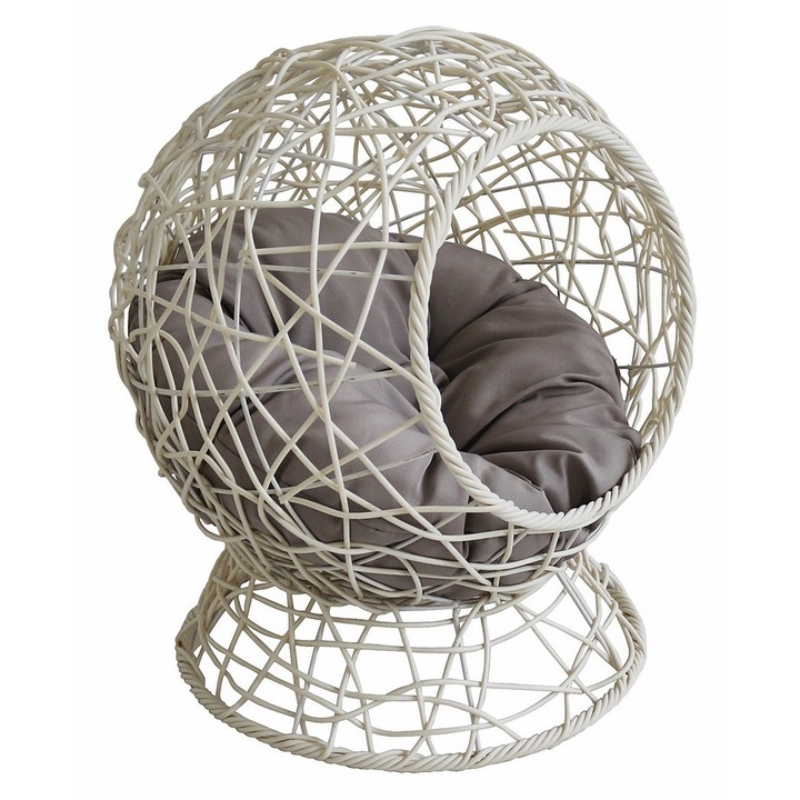 Pat animale plastic alb perna textil gri 45 x 75 cm