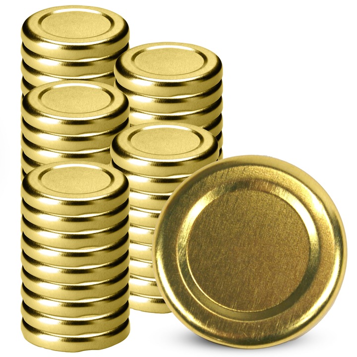 Capace metalice pentru borcane, KADAX, fi 38mm, set 50 buc, multicolor