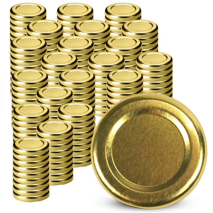 Capace metalice pentru borcane, KADAX, fi 38mm, set 200 buc, multicolor