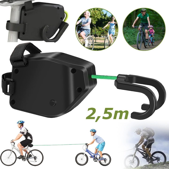 Coarda De Remorcare Pentru Bicicleta Pentru Copii, Coarda De Remorcare Retractabila De 2, 5 m Pentru Bicicleta, Coarda De Tractiune Pentru Parinti Si Copii, 225 kg Pentru Bicicleta Mtb Pentru Copii