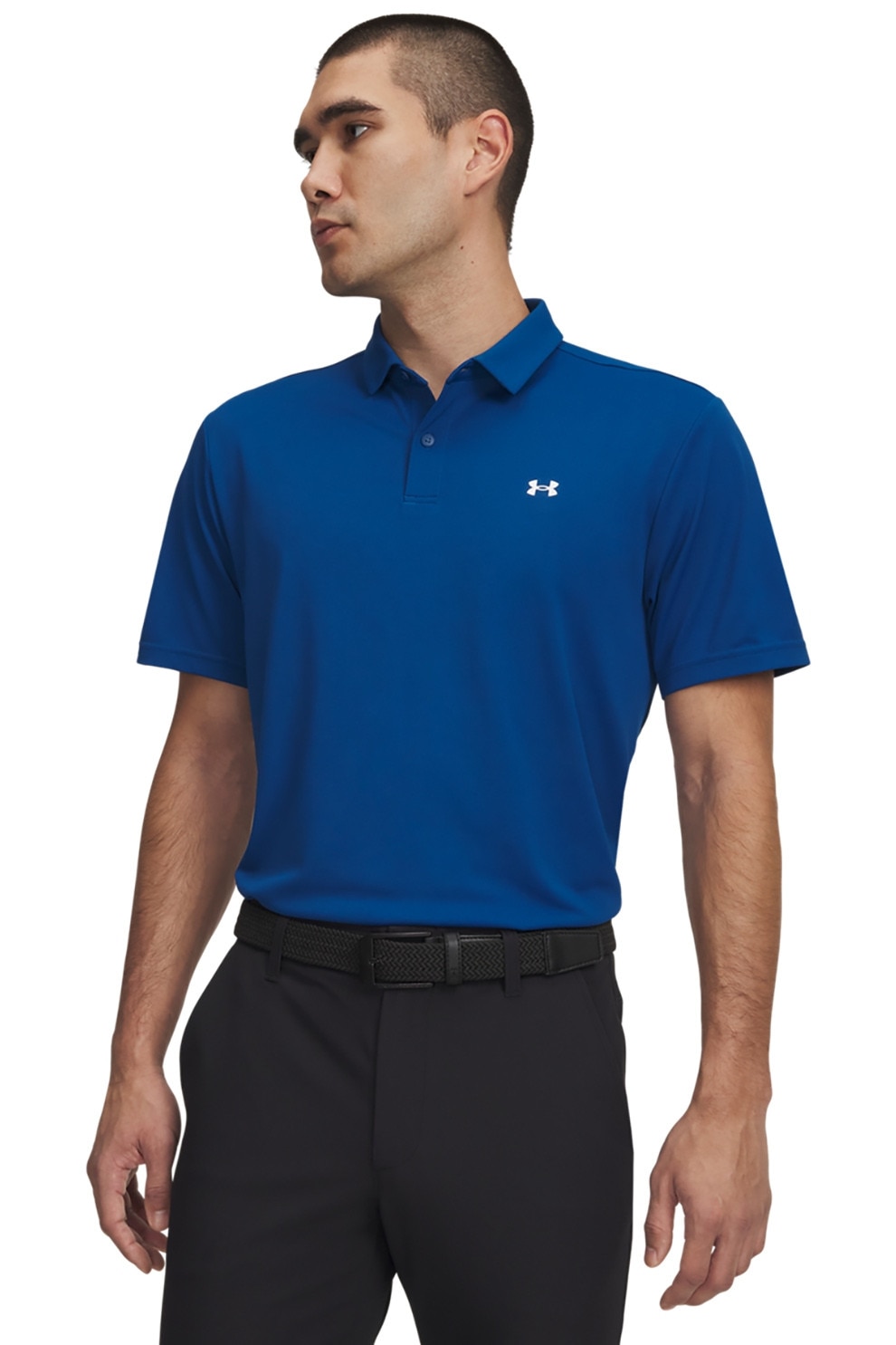 Under Armour, Tricou polo cu logo si protectie UPF, Albastru royal, S