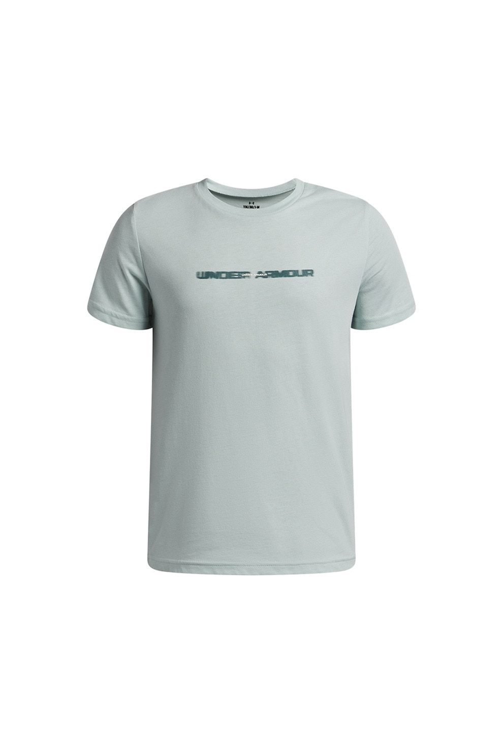 Under Armour, Tricou cu logo si decolteu la baza gatului Blurry, Verde pal, 137-149 CM