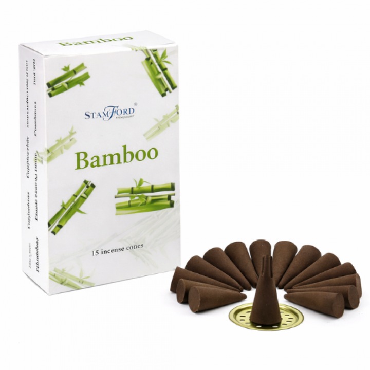 15 darab illatos kúp tartóval, Savonia, Bambusz, 20 perc égési idő