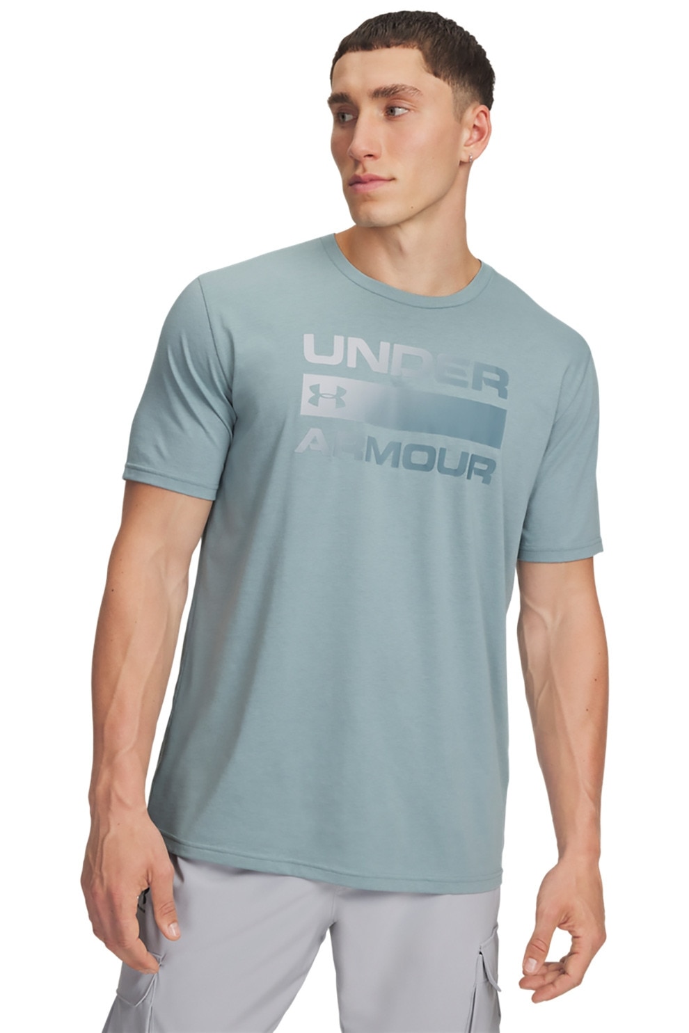 Under Armour, Tricou Team Issue Wordmark, Gri deschis, Albastru prafuit, 2XL
