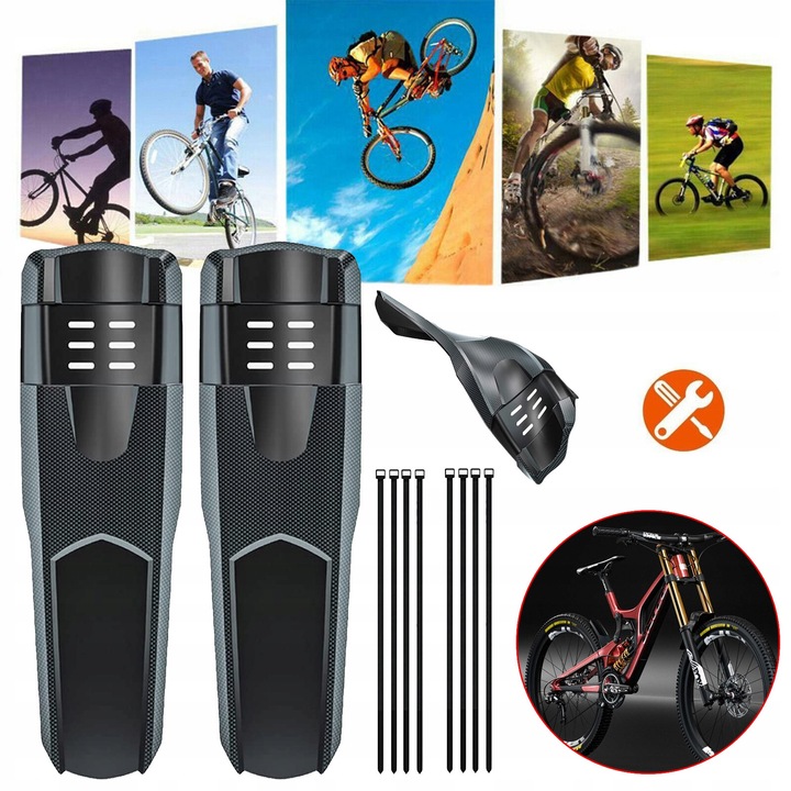 Set Aparatori De Noroi Pentru Bicicleta, Reglabile Aparatori De Noroi Universale Cu Acoperire Completa, Ingrosate Si Largite, Aparatoare De Noroi Fata Si Spate, Pentru Biciclete De Munte Si Sosea