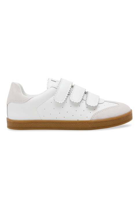 Steve Madden, Pantofi sport de piele intoarsa si piele cu velcro Daybreak, Alb